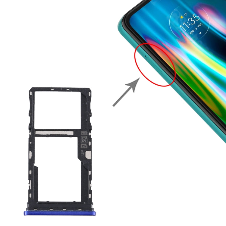 SIM Card Tray + SIM Card Tray / Micro SD Card Tray for Motorola Moto G9 Play/Moto G9 (India) (Blue) by buy2fix