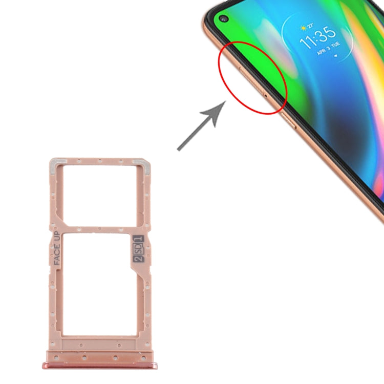 SIM Card Tray + SIM Card Tray / Micro SD Card Tray for Motorola Moto G9 Plus XT2087-1(Gold) by buy2fix