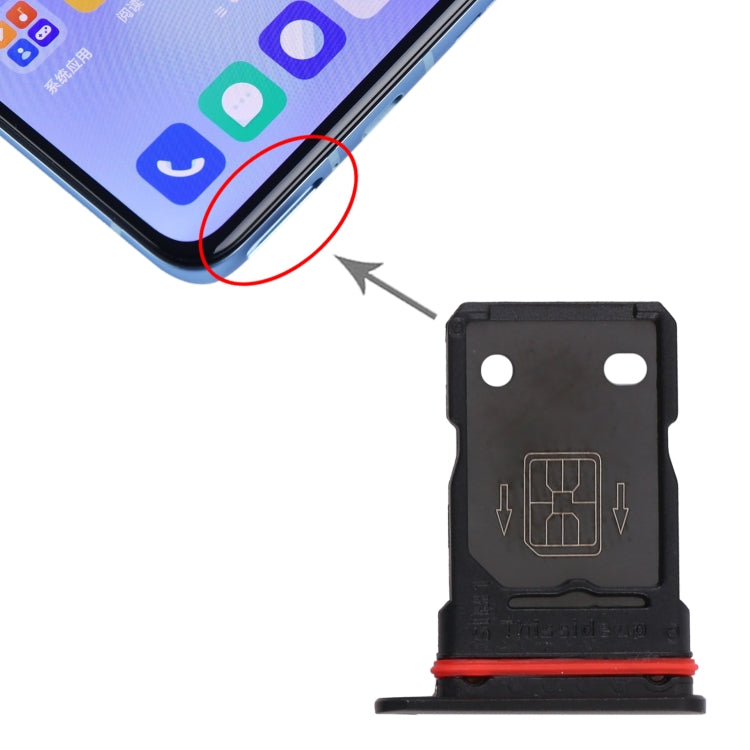 For OnePlus 9R SIM Card Tray + SIM Card Tray (Black) by buy2fix