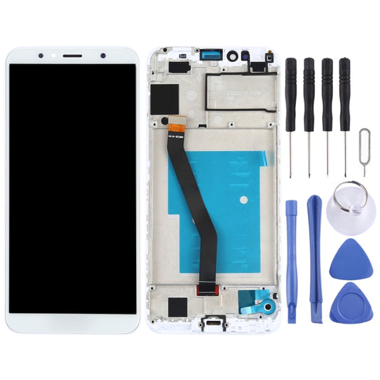 OEM LCD Screen for Huawei Y6 (2018) Digitizer Full Assembly with Frame(White) by buy2fix