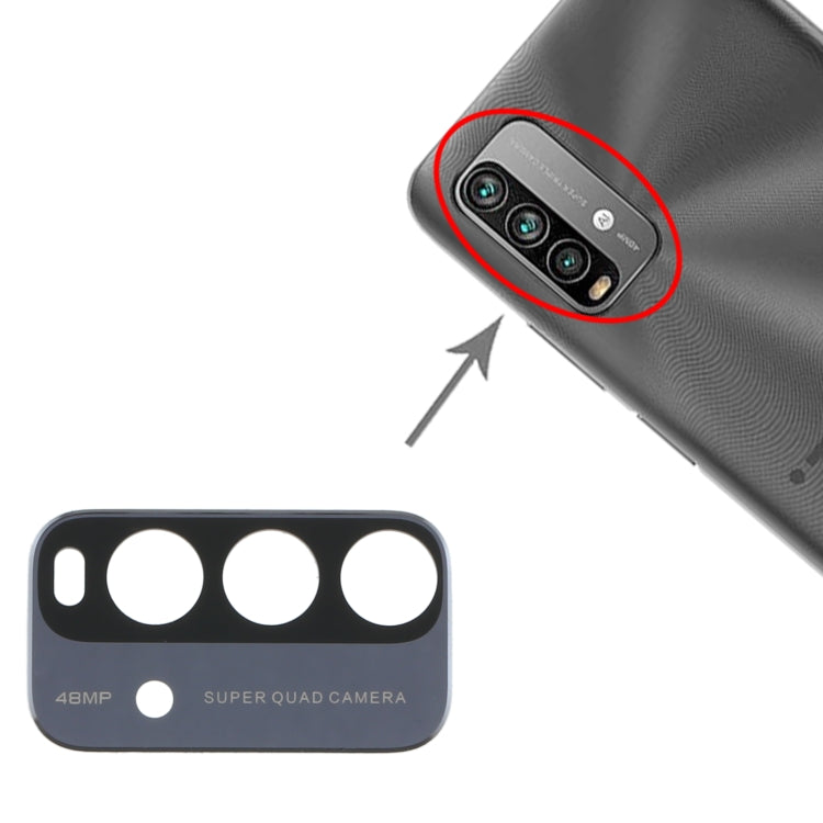 10 PCS Back Camera Lens for Xiaomi Redmi Note 9 4G M2010J19SC (Black) by buy2fix