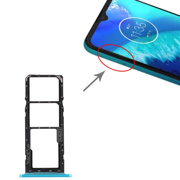 SIM Card Tray + SIM Card Tray + Micro SD Card Tray for Motorola Moto G8 Power Lite (Green) by buy2fix