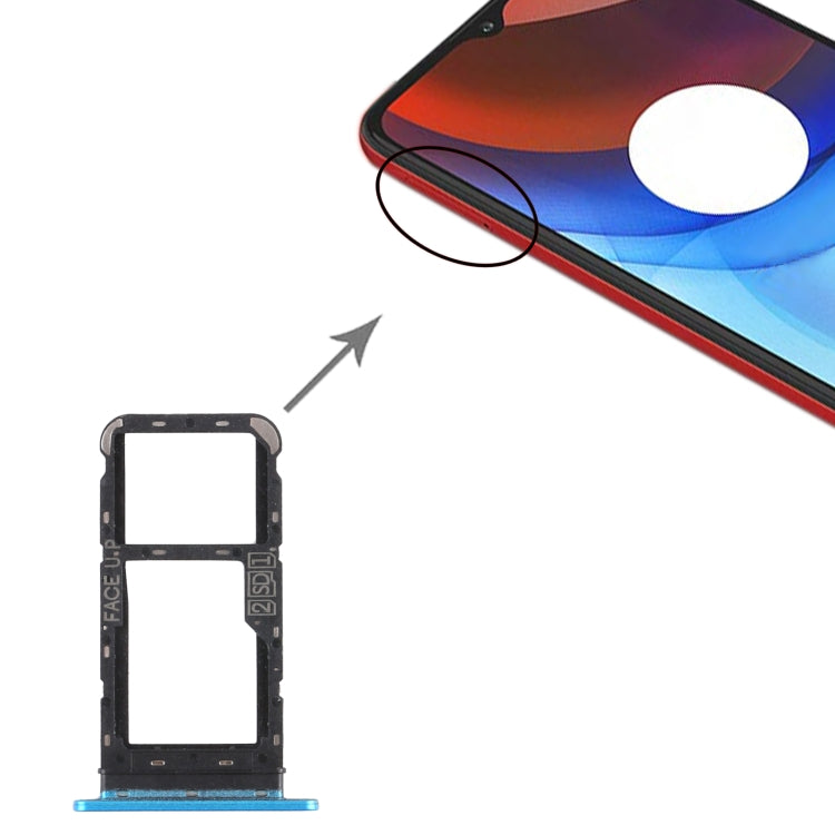 SIM Card Tray + SIM Card Tray / Micro SD Card Tray for Motorola Moto E7 Power PAMH0001IN PAMH0010IN PAMH0019IN (Blue) by buy2fix