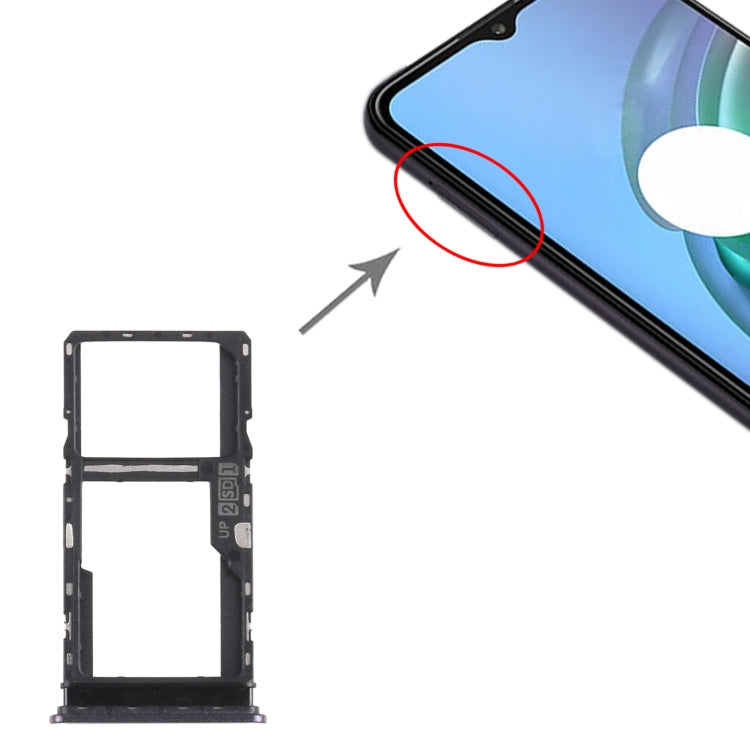 SIM Card Tray + SIM Card Tray / Micro SD Card Tray for Motorola Moto G10 XT2127-2 (Black) by buy2fix