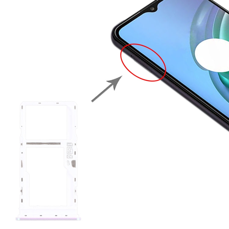 SIM Card Tray + SIM Card Tray / Micro SD Card Tray for Motorola Moto G10 XT2127-2 (Silver) by buy2fix