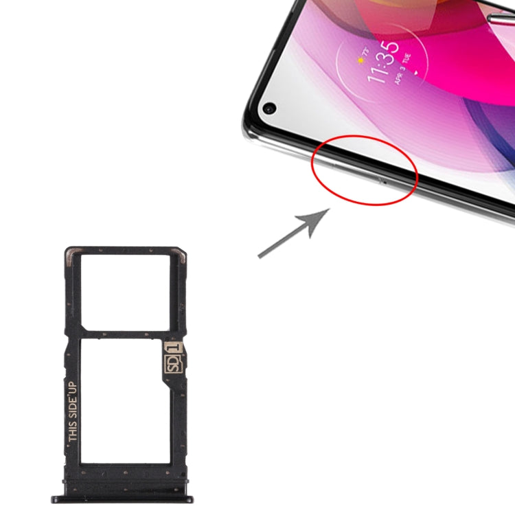 SIM Card Tray + Micro SD Card Tray for Motorola Moto G Stylus 2020 (Black) by buy2fix