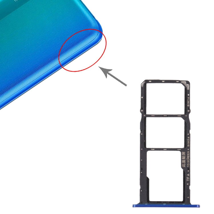 SIM Card Tray + SIM Card Tray + Micro SD Card Tray for Honor 8S 2020 (Blue) by buy2fix