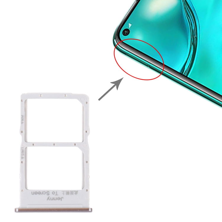 SIM Card Tray + NM Card Tray for Huawei Nova 7i (Silver) by buy2fix