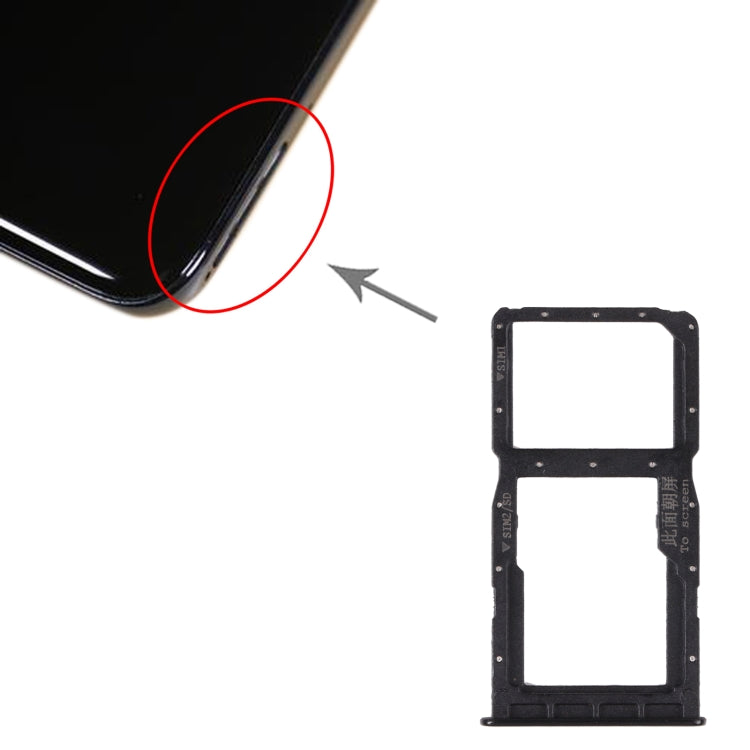 SIM Card Tray + SIM Card Tray / Micro SD Card Tray for Huawei Nova 4e(Black) by buy2fix