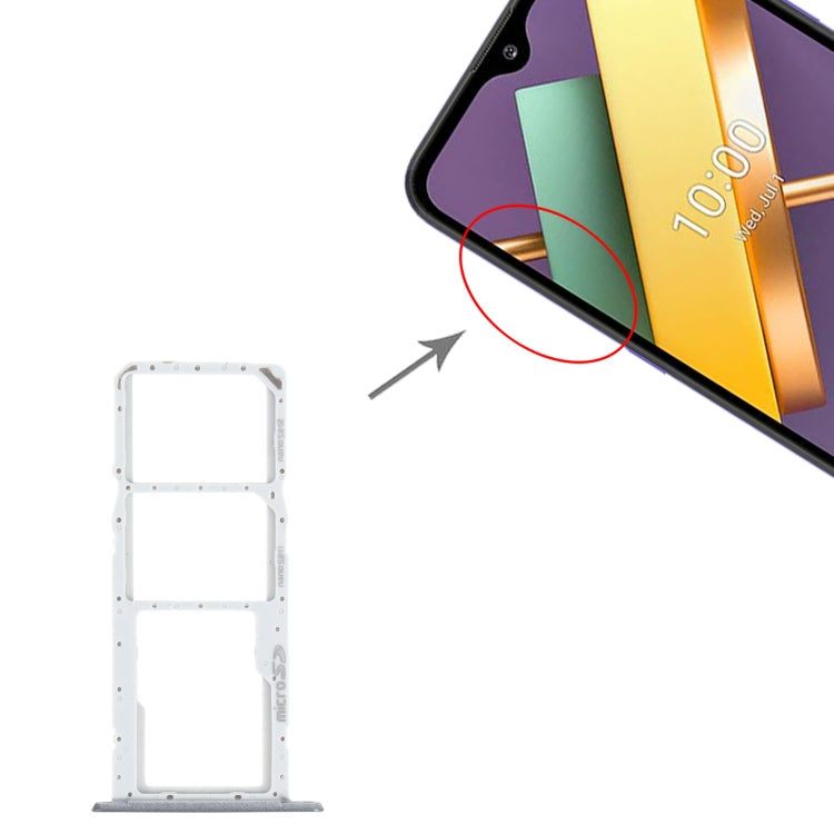 SIM Card Tray + SIM Card Tray + Micro SD Card Tray for LG K22 LMK200Z LMK200E LMK200B LM-K200 (Black) by buy2fix