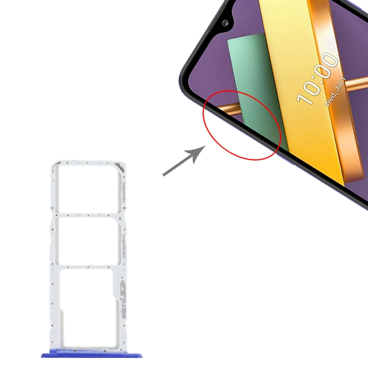 SIM Card Tray + SIM Card Tray + Micro SD Card Tray for LG K22 LMK200Z LMK200E LMK200B LM-K200 (Blue) by buy2fix