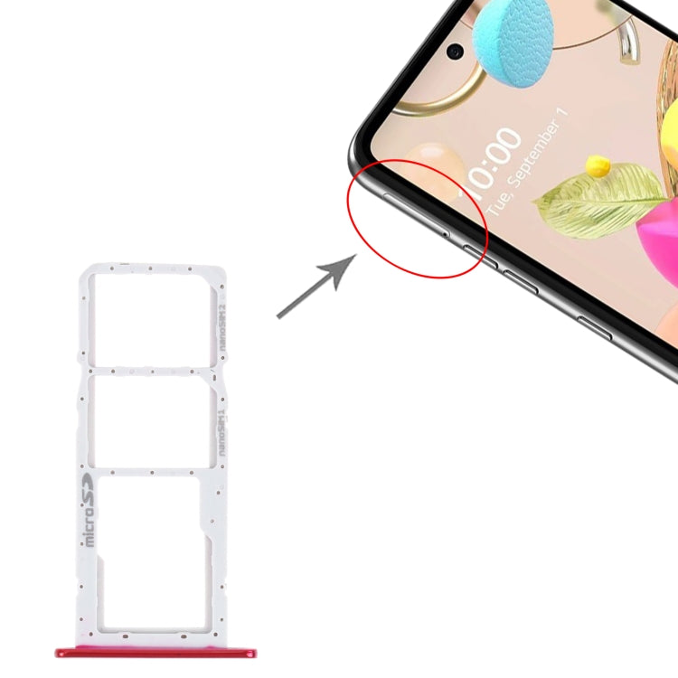 SIM Card Tray + SIM Card Tray + Micro SD Card Tray for LG K42 / K52 (Brazil) LMK420 LMK420H LMK420E LMK420Y(Red) by buy2fix