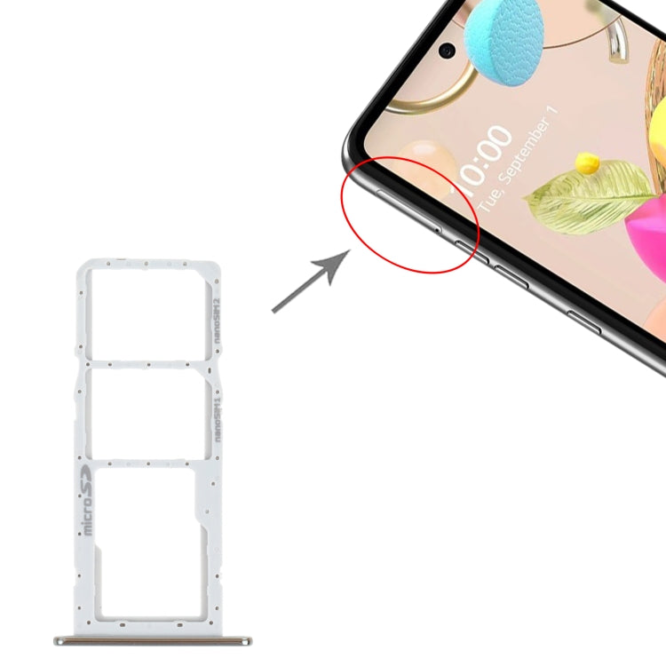 SIM Card Tray + SIM Card Tray + Micro SD Card Tray for LG K42 / K52 (Brazil) LMK420 LMK420H LMK420E LMK420Y(Silver) by buy2fix