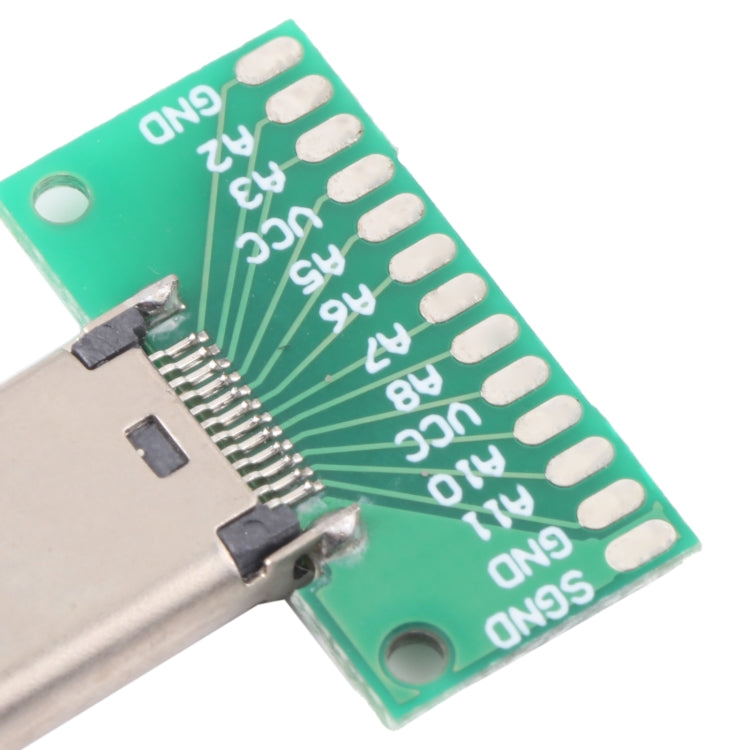 Double-sided Positive and Negative Type C Female Test Board USB 3.1 with PCB 24pin Welded by buy2fix