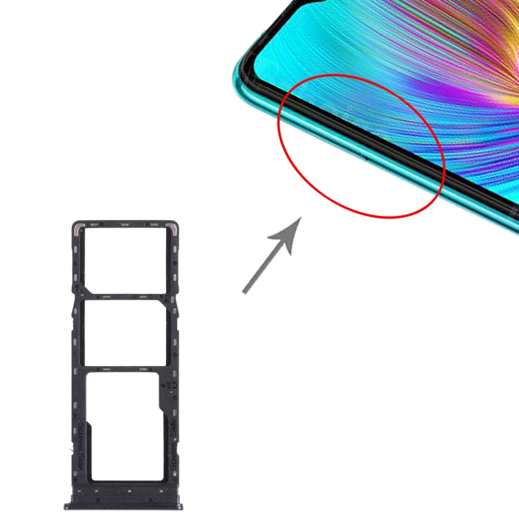 For infinix Hot 9 Play X680 C680B X680C SIM Card Tray + SIM Card Tray + Micro SD Card Tray (Black) by buy2fix