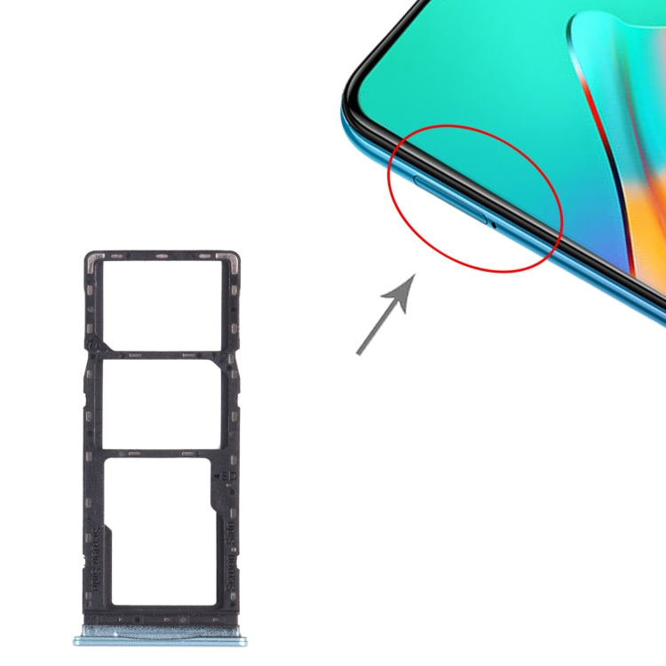 For infinix Hot 10 Play / Smart 5(India) X688C X688B SIM Card Tray + SIM Card Tray + Micro SD Card Tray (Green) by buy2fix