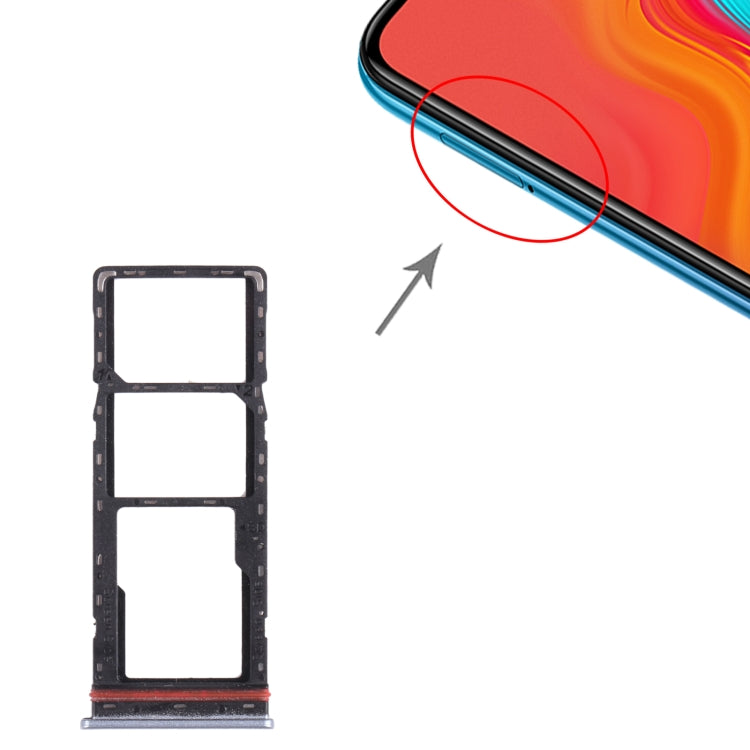 For infinix Hot 8 Lite X650 SIM Card Tray + SIM Card Tray + Micro SD Card Tray (Grey) by buy2fix