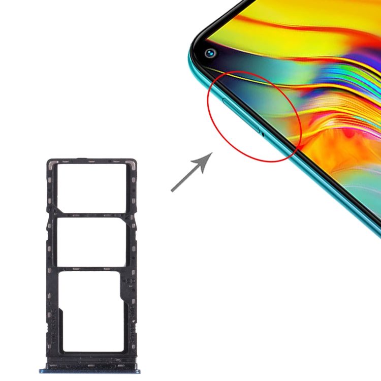 For Infinix Hot 9 X655C X655 X655D SIM Card Tray + SIM Card Tray + Micro SD Card Tray (Blue) by buy2fix