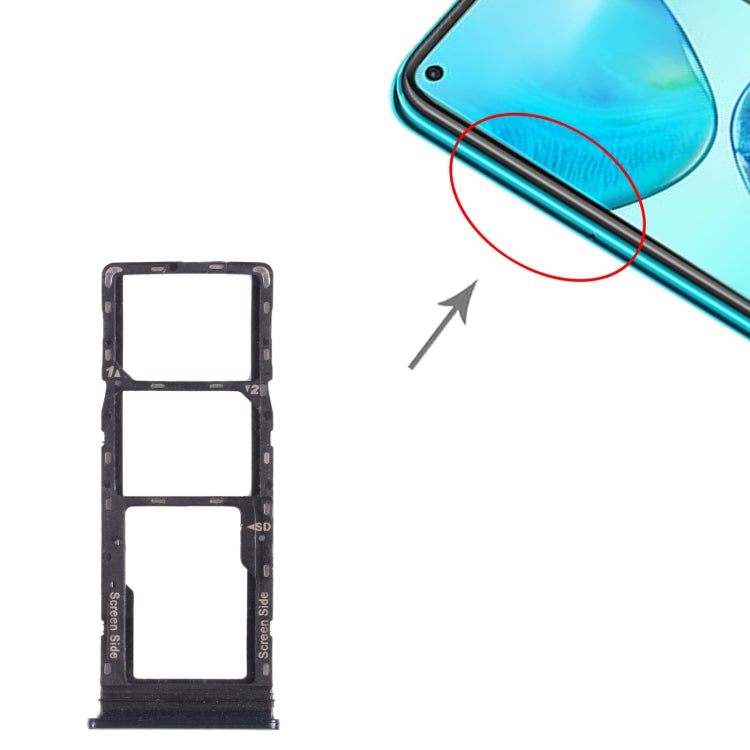 For Infinix Note 8i X683 SIM Card Tray + SIM Card Tray + Micro SD Card Tray (Blue) by buy2fix