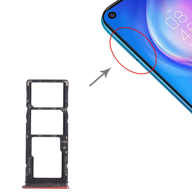 For Tecno Spark 5 Pro KD7 SIM Card Tray + SIM Card Tray + Micro SD Card Tray (Orange) by buy2fix