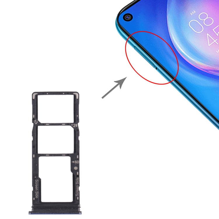 For Tecno Spark 5 Pro KD7 SIM Card Tray + SIM Card Tray + Micro SD Card Tray (Blue) by buy2fix