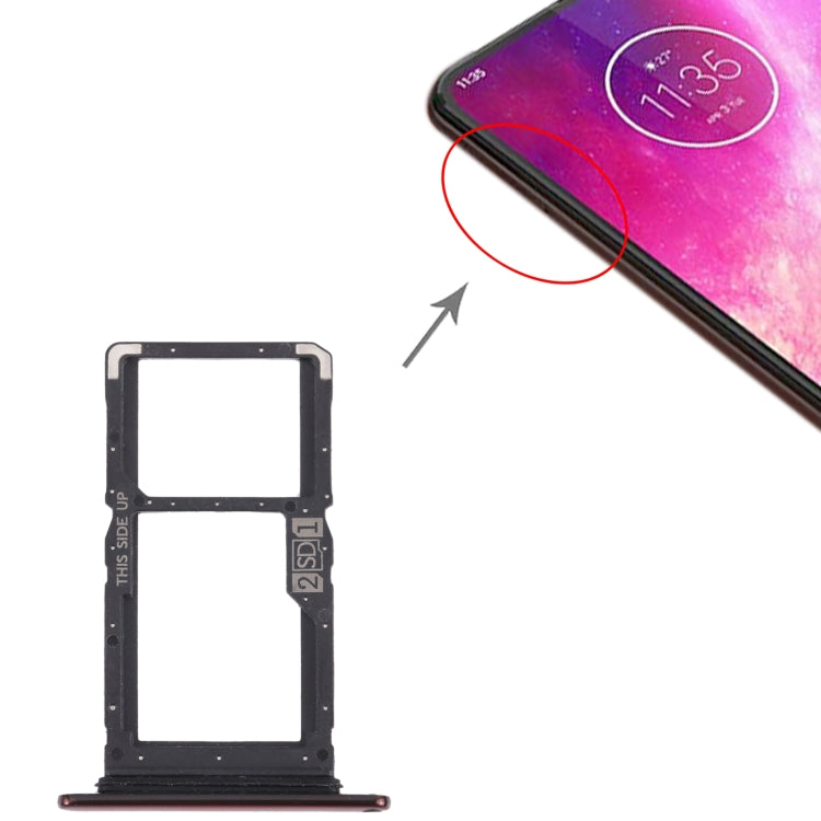 SIM Card Tray + SIM Card Tray / Micro SD Card Tray for Motorola One Hyper XT2027 XT2027-1 (Red) by buy2fix