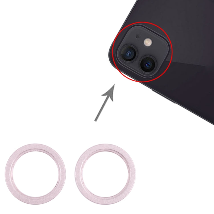 2 PCS Rear Camera Glass Lens Metal Outside Protector Hoop Ring for iPhone 13(Pink) by buy2fix