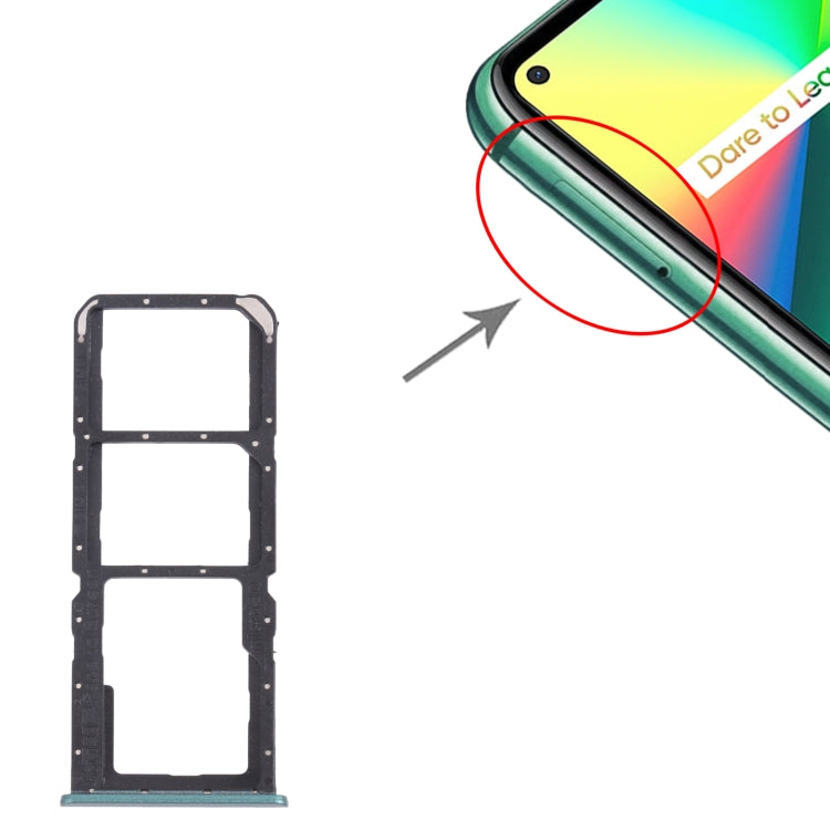 For OPPO Realme 7i RMX2103 SIM Card Tray + SIM Card Tray + Micro SD Card Tray (Green) by buy2fix