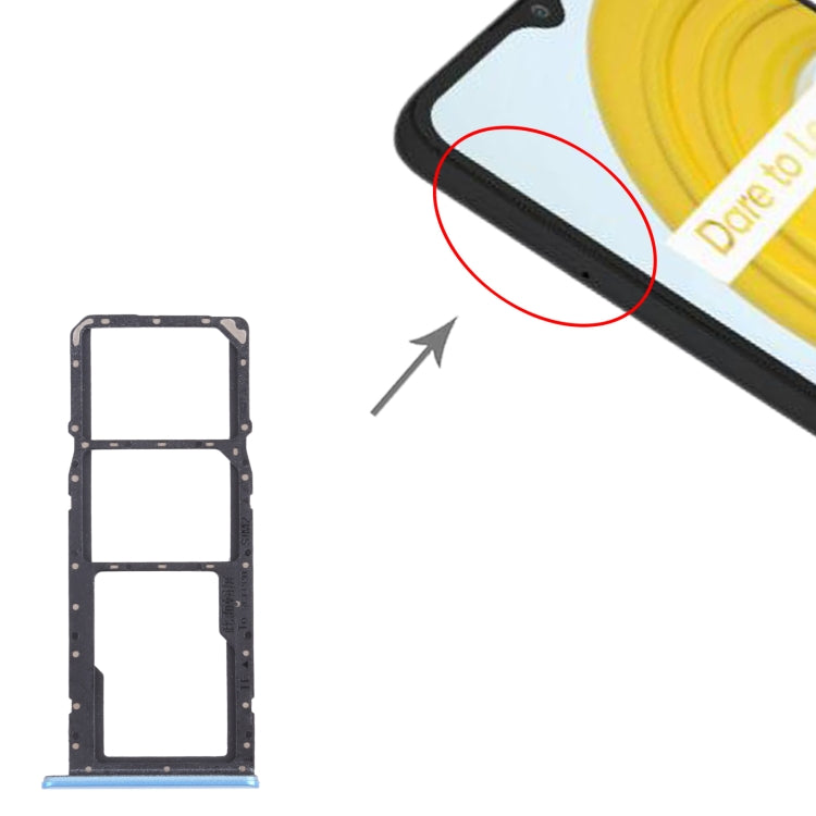 For OPPO Realme C21 / Realme C21Y RMX3201,RMX3261 SIM Card Tray + SIM Card Tray + Micro SD Card Tray (Blue) by buy2fix