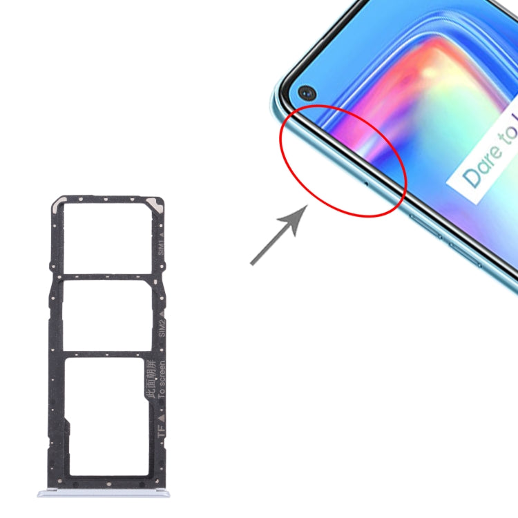 For OPPO Realme 7 (Asia) RMX2151, RMX2163 SIM Card Tray + SIM Card Tray + Micro SD Card Tray (White) by buy2fix