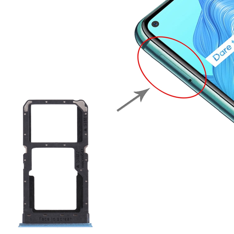 For OPPO Realme V5 5G SIM Card Tray + SIM Card Tray / Micro SD Card Tray (Blue) by buy2fix