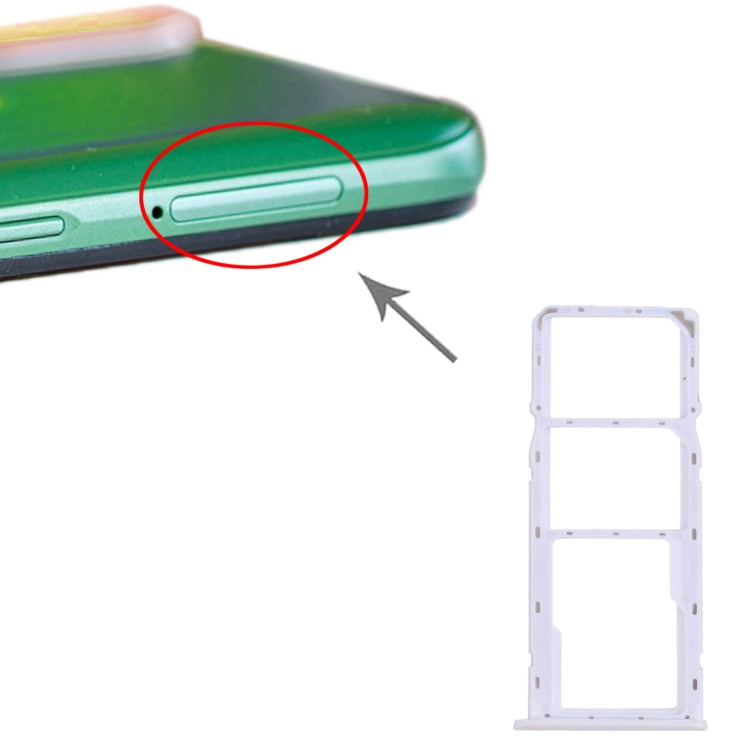 For OPPO Realme 6i / Realme Narzo 10 SIM Card Tray + SIM Card Tray + Micro SD Card Tray (White) by buy2fix