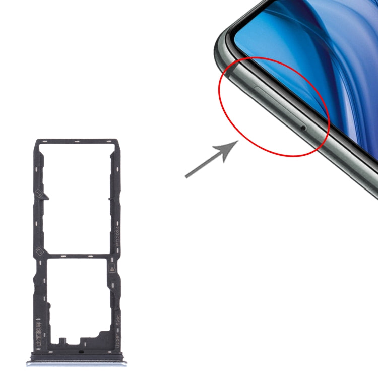 For vivo Y30 (China) / Y20s V2034A SIM Card Tray + SIM Card Tray + Micro SD Card Tray (White) by buy2fix