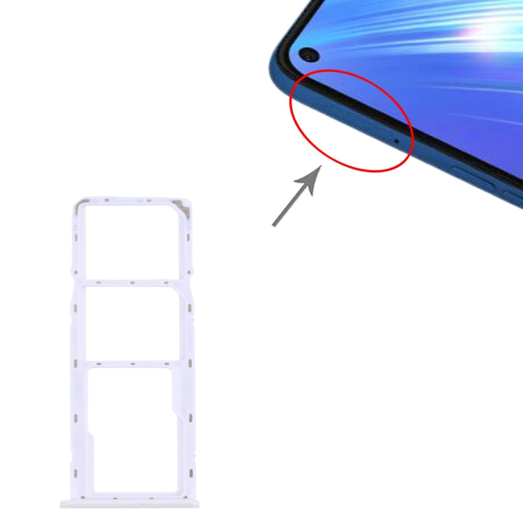 For OPPO Realme 6 SIM Card Tray + SIM Card Tray + Micro SD Card Tray (White) by buy2fix