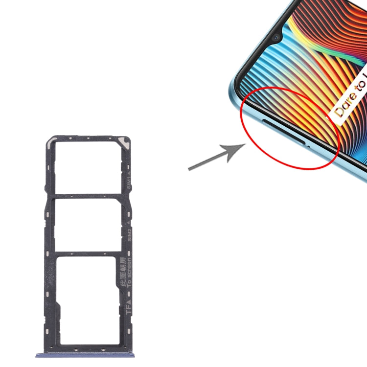 For OPPO Realme Narzo 20 SIM Card Tray + SIM Card Tray + Micro SD Card Tray (Blue) by buy2fix