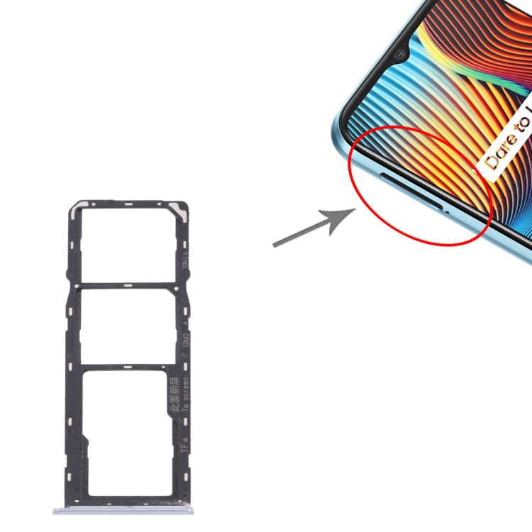 For OPPO Realme Narzo 20 SIM Card Tray + SIM Card Tray + Micro SD Card Tray (Silver) by buy2fix