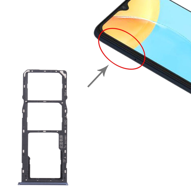 For OPPO A35 CPH2179 SIM Card Tray + SIM Card Tray + Micro SD Card Tray (Black) by buy2fix