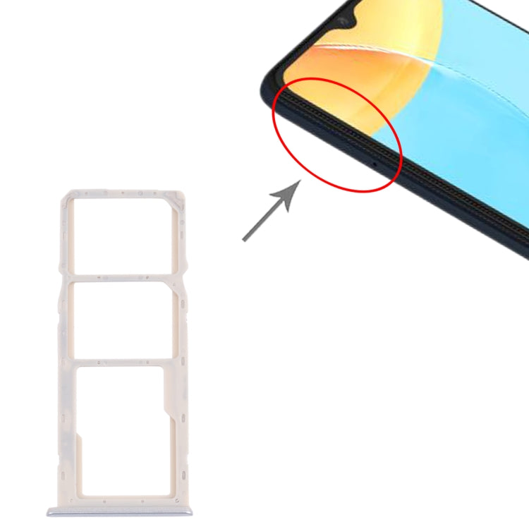 For OPPO A35 CPH2179 SIM Card Tray + SIM Card Tray + Micro SD Card Tray (White) by buy2fix
