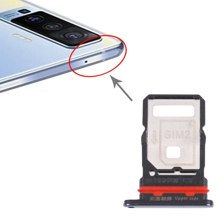 For vivo S9e SIM Card Tray + SIM Card Tray (Black) by buy2fix
