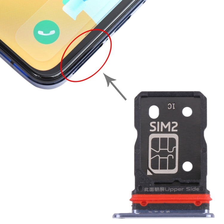 For Vivo S9 V2072A SIM Card Tray + SIM Card Tray (Black) by buy2fix