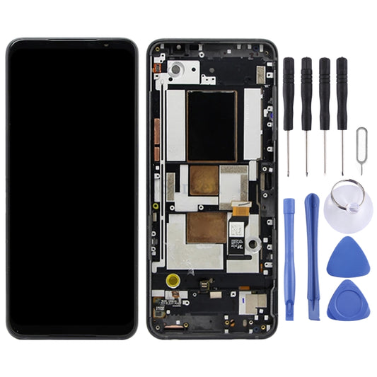 Original AMOLED LCD Screen for Asus ROG Phone 5 ZS673KS 1B048IN I005DB I005DA Digitizer Full Assembly with Frame(Black) by buy2fix
