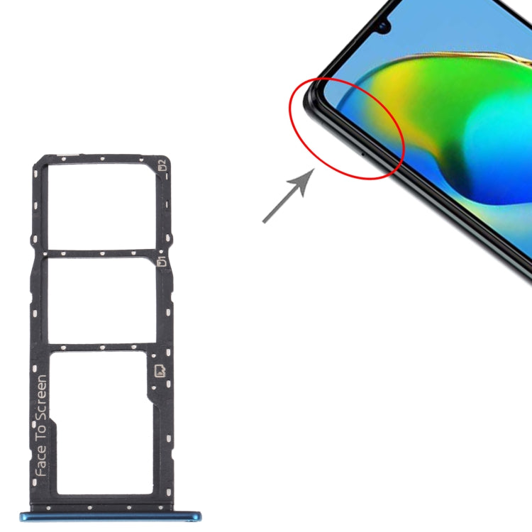 For ZTE Blade V40 Vita SIM Card Tray + SIM Card Tray + Micro SD Card Tray (Blue) by buy2fix