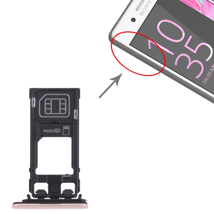 SIM Card Tray + Micro SD Card Tray for Sony Xperia X Performance (Pink) by buy2fix