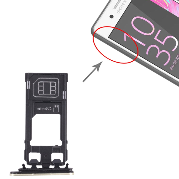 SIM Card Tray + Micro SD Card Tray for Sony Xperia X Performance (Gold) by buy2fix