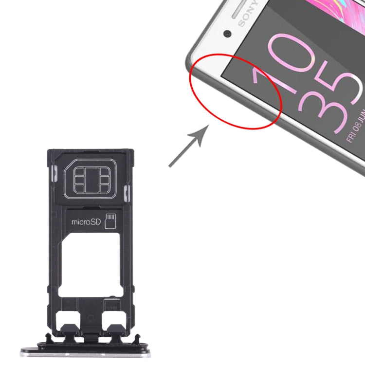 SIM Card Tray + Micro SD Card Tray for Sony Xperia X Performance (Silver) by buy2fix