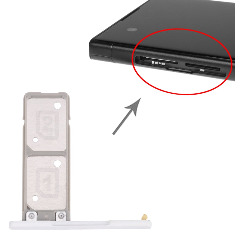SIM Card Tray + SIM Card Tray for Sony Xperia XA1 Ultra / Xperia XA1 (White) by buy2fix