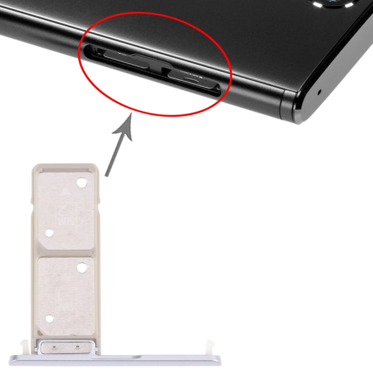 SIM Card Tray + SIM Card Tray for Sony Xperia XA2 Plus (Silver) by buy2fix