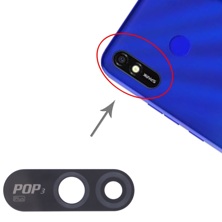 For Tecno Pop 3 Plus 10pcs Back Camera Lens by buy2fix