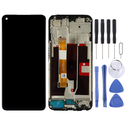 For OnePlus Nord N200 5G DE2118 Digitizer Full Assembly with Frame OEM LCD Screen (Black) by buy2fix