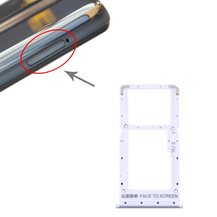 SIM Card Tray + SIM Card Tray / Micro SD Card Tray for Xiaomi Poco X3 GT 21061110AG (White) by buy2fix